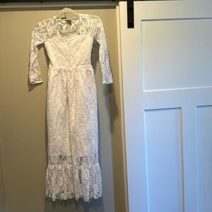 Girls size 10 white dress